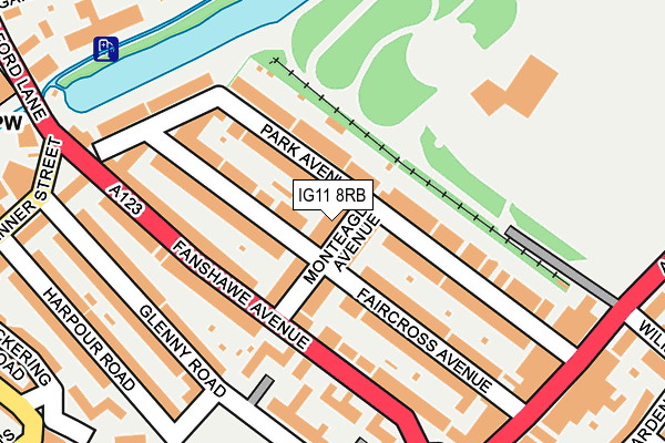 IG11 8RB map - OS OpenMap – Local (Ordnance Survey)