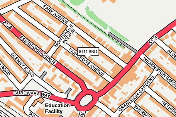 IG11 8RD map - OS OpenMap – Local (Ordnance Survey)