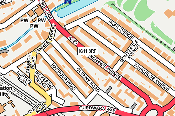 IG11 8RF map - OS OpenMap – Local (Ordnance Survey)