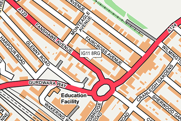 IG11 8RG map - OS OpenMap – Local (Ordnance Survey)