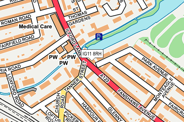 IG11 8RH map - OS OpenMap – Local (Ordnance Survey)