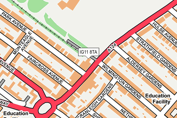 IG11 8TA map - OS OpenMap – Local (Ordnance Survey)
