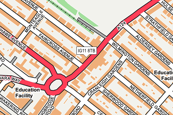 IG11 8TB map - OS OpenMap – Local (Ordnance Survey)