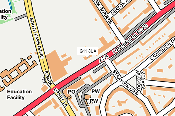 IG11 8UA map - OS OpenMap – Local (Ordnance Survey)