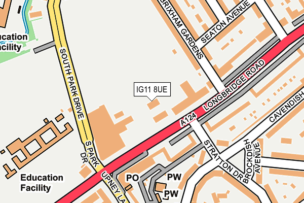 IG11 8UE map - OS OpenMap – Local (Ordnance Survey)
