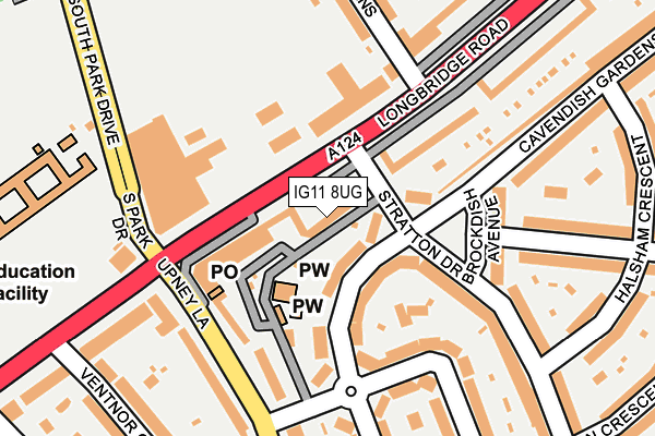IG11 8UG map - OS OpenMap – Local (Ordnance Survey)