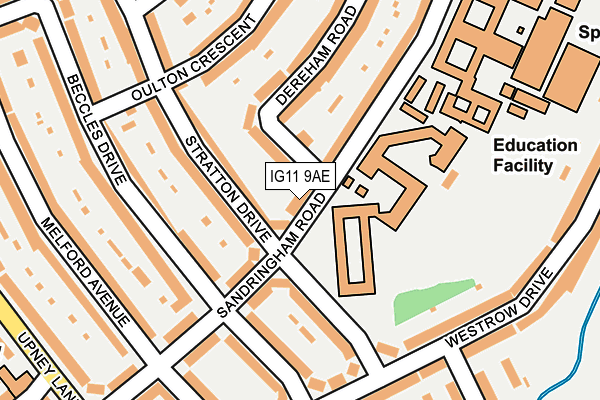 IG11 9AE map - OS OpenMap – Local (Ordnance Survey)