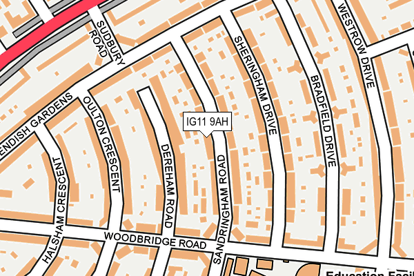 IG11 9AH map - OS OpenMap – Local (Ordnance Survey)