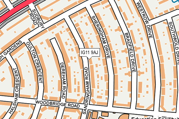IG11 9AJ map - OS OpenMap – Local (Ordnance Survey)