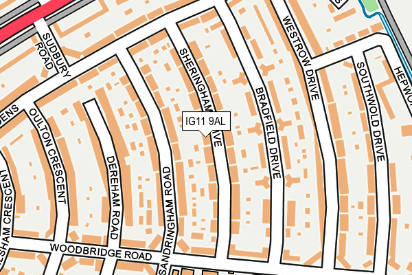 IG11 9AL map - OS OpenMap – Local (Ordnance Survey)