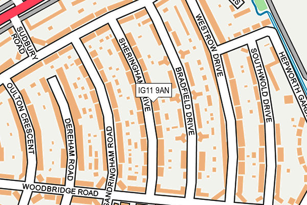 IG11 9AN map - OS OpenMap – Local (Ordnance Survey)