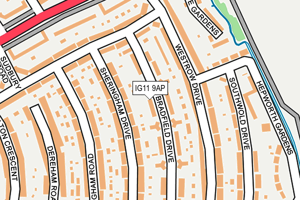 IG11 9AP map - OS OpenMap – Local (Ordnance Survey)