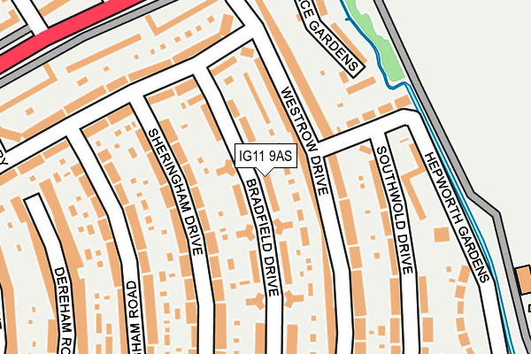 IG11 9AS map - OS OpenMap – Local (Ordnance Survey)