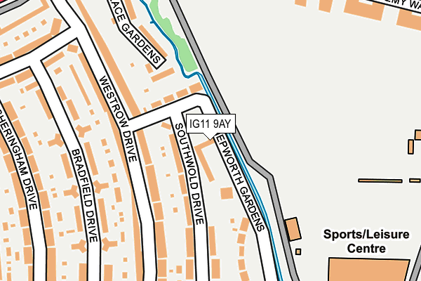 IG11 9AY map - OS OpenMap – Local (Ordnance Survey)