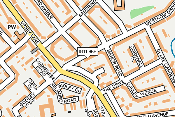 IG11 9BH map - OS OpenMap – Local (Ordnance Survey)