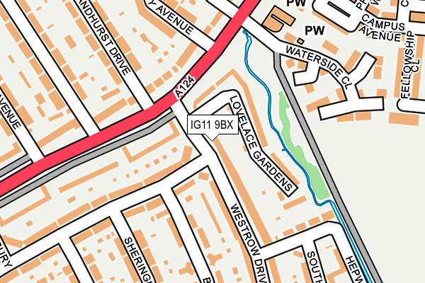 IG11 9BX map - OS OpenMap – Local (Ordnance Survey)