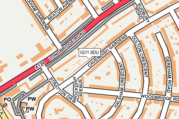IG11 9DU map - OS OpenMap – Local (Ordnance Survey)