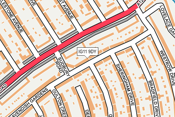 IG11 9DY map - OS OpenMap – Local (Ordnance Survey)