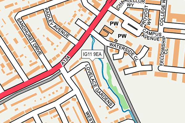 IG11 9EA map - OS OpenMap – Local (Ordnance Survey)