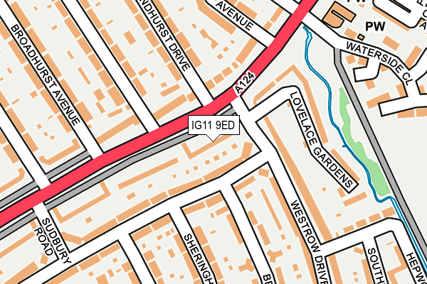 IG11 9ED map - OS OpenMap – Local (Ordnance Survey)
