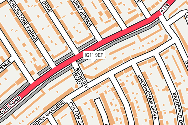 IG11 9EF map - OS OpenMap – Local (Ordnance Survey)