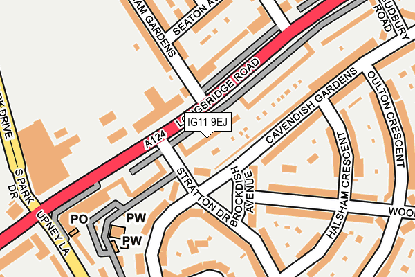 IG11 9EJ map - OS OpenMap – Local (Ordnance Survey)