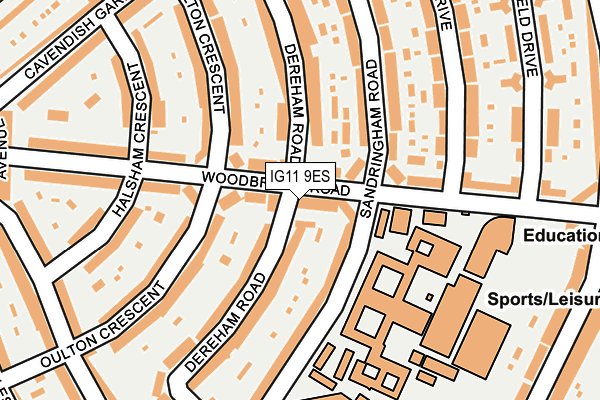 IG11 9ES map - OS OpenMap – Local (Ordnance Survey)