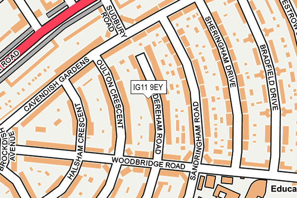 IG11 9EY map - OS OpenMap – Local (Ordnance Survey)
