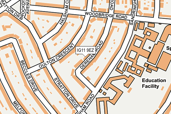 IG11 9EZ map - OS OpenMap – Local (Ordnance Survey)