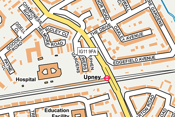 IG11 9FA map - OS OpenMap – Local (Ordnance Survey)