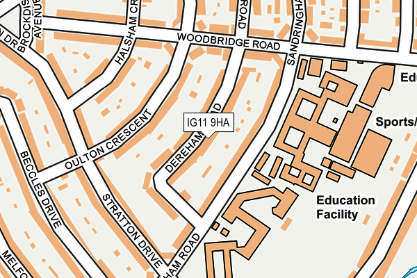 IG11 9HA map - OS OpenMap – Local (Ordnance Survey)