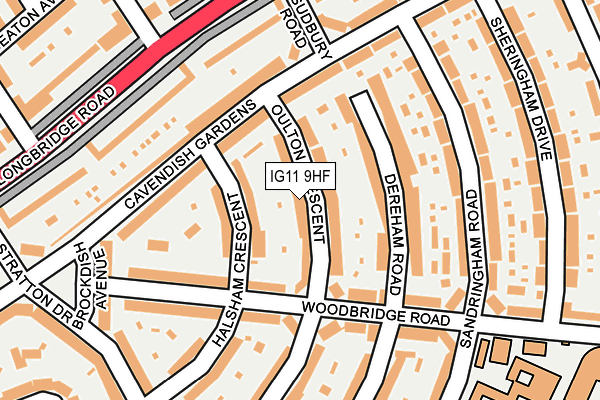 IG11 9HF map - OS OpenMap – Local (Ordnance Survey)