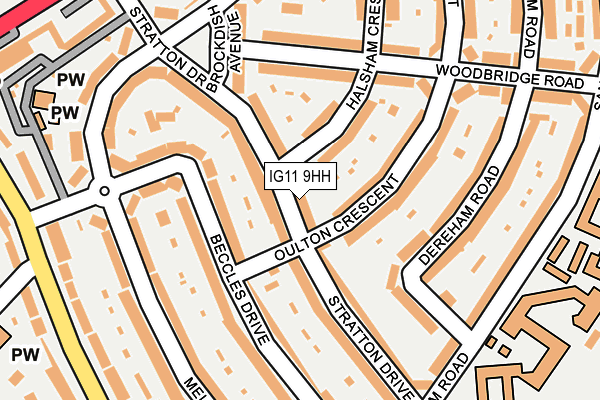 IG11 9HH map - OS OpenMap – Local (Ordnance Survey)