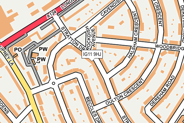 IG11 9HJ map - OS OpenMap – Local (Ordnance Survey)