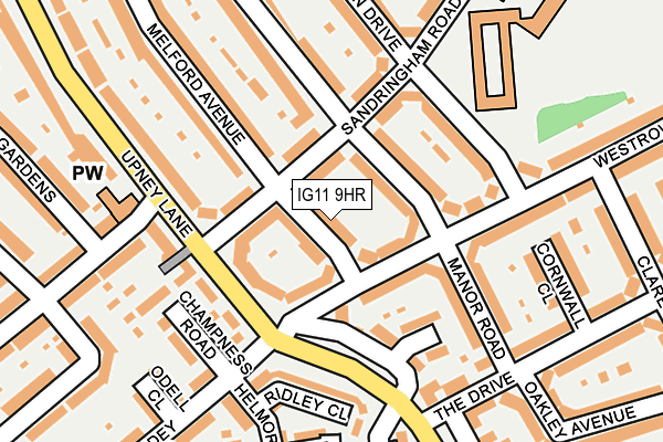IG11 9HR map - OS OpenMap – Local (Ordnance Survey)