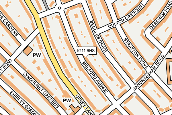 IG11 9HS map - OS OpenMap – Local (Ordnance Survey)