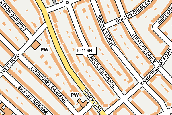 IG11 9HT map - OS OpenMap – Local (Ordnance Survey)