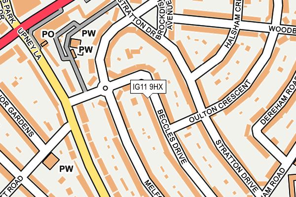 IG11 9HX map - OS OpenMap – Local (Ordnance Survey)