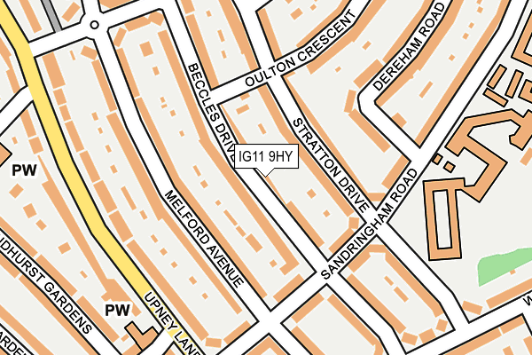 IG11 9HY map - OS OpenMap – Local (Ordnance Survey)