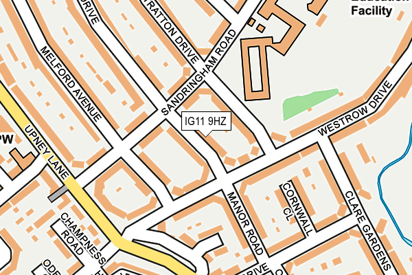 IG11 9HZ map - OS OpenMap – Local (Ordnance Survey)