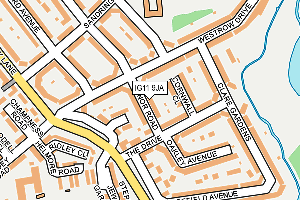 IG11 9JA map - OS OpenMap – Local (Ordnance Survey)