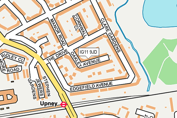 IG11 9JD map - OS OpenMap – Local (Ordnance Survey)