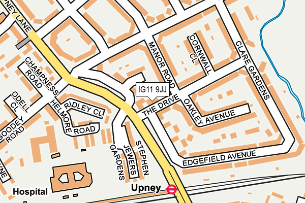 IG11 9JJ map - OS OpenMap – Local (Ordnance Survey)
