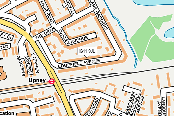 IG11 9JL map - OS OpenMap – Local (Ordnance Survey)