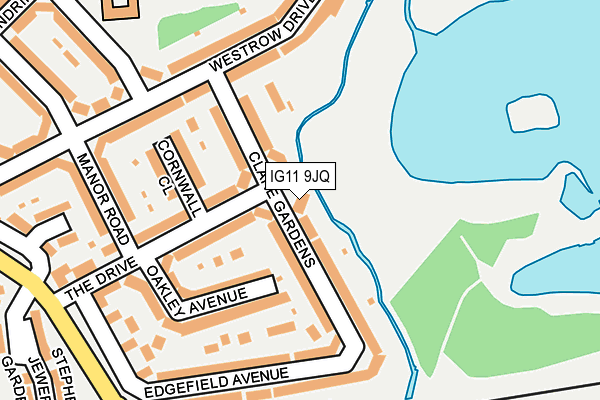 IG11 9JQ map - OS OpenMap – Local (Ordnance Survey)