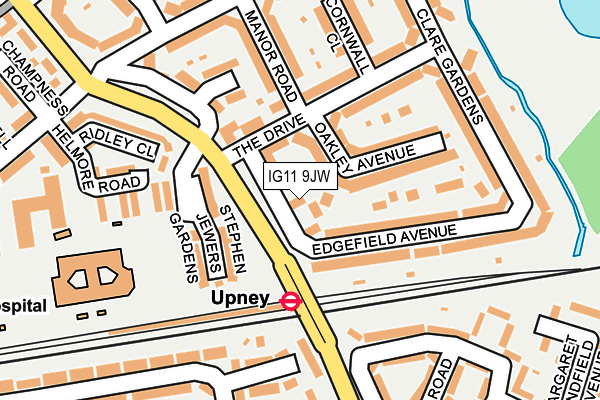 IG11 9JW map - OS OpenMap – Local (Ordnance Survey)