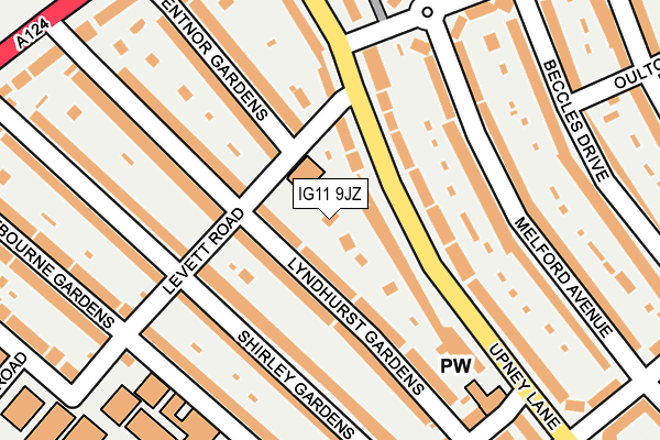 IG11 9JZ map - OS OpenMap – Local (Ordnance Survey)