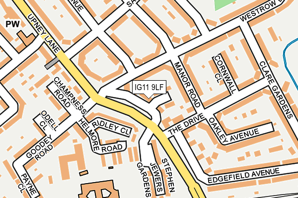 IG11 9LF map - OS OpenMap – Local (Ordnance Survey)