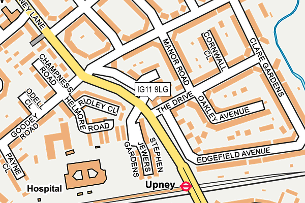 IG11 9LG map - OS OpenMap – Local (Ordnance Survey)