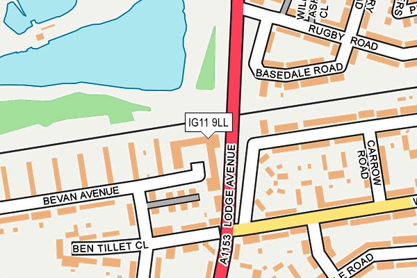 IG11 9LL map - OS OpenMap – Local (Ordnance Survey)